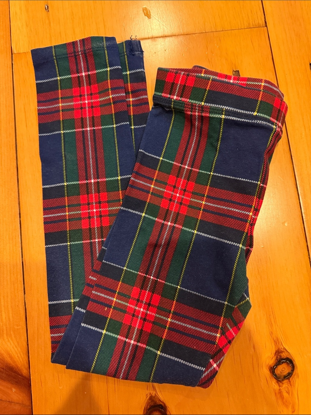 Crewcuts Navy, Red & Green Plaid Kids Leggings